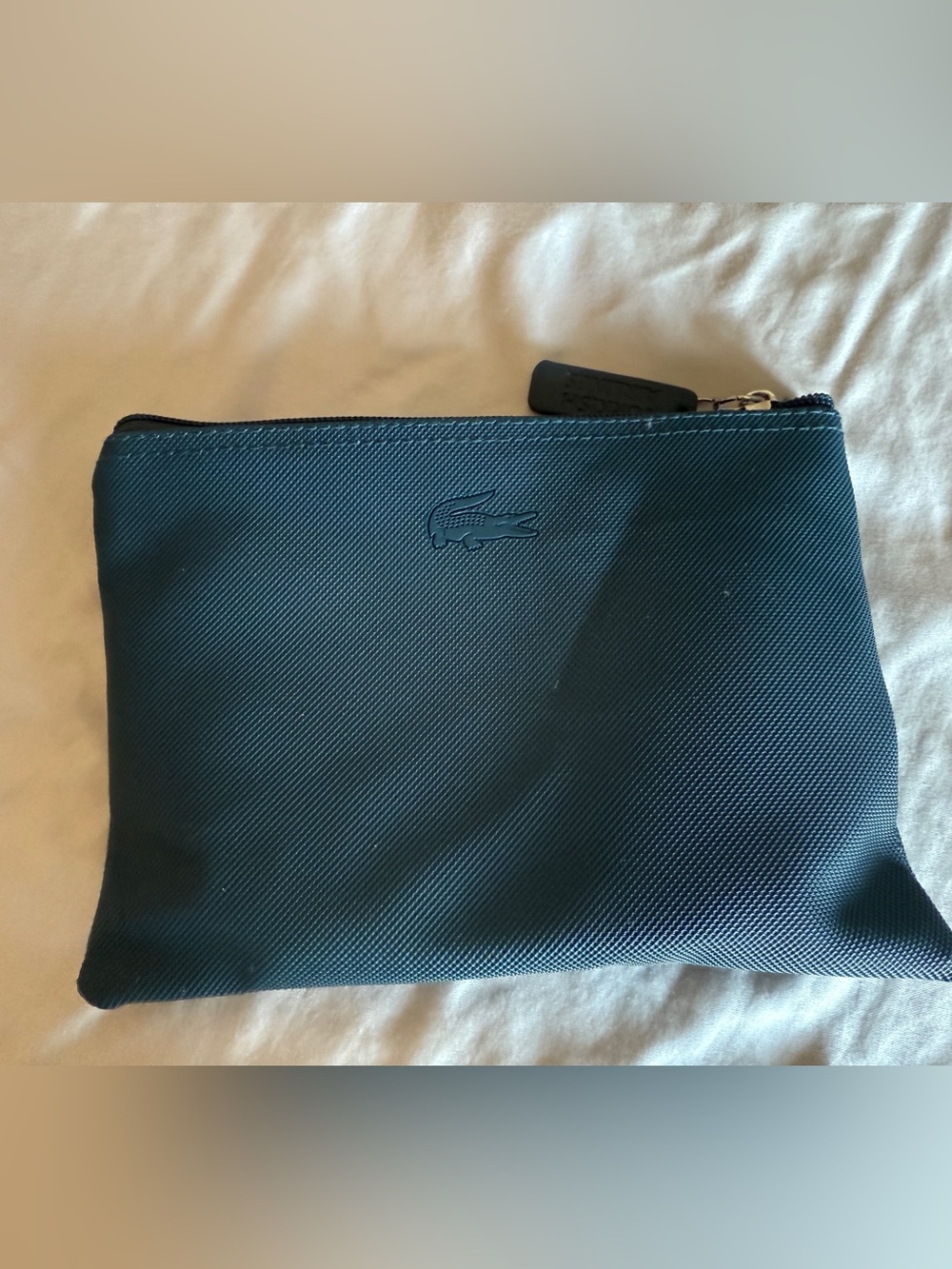 Lacoste Amenity Blue Travel Pouch Bag Cosmetics Vanity Bag 8”X6” New